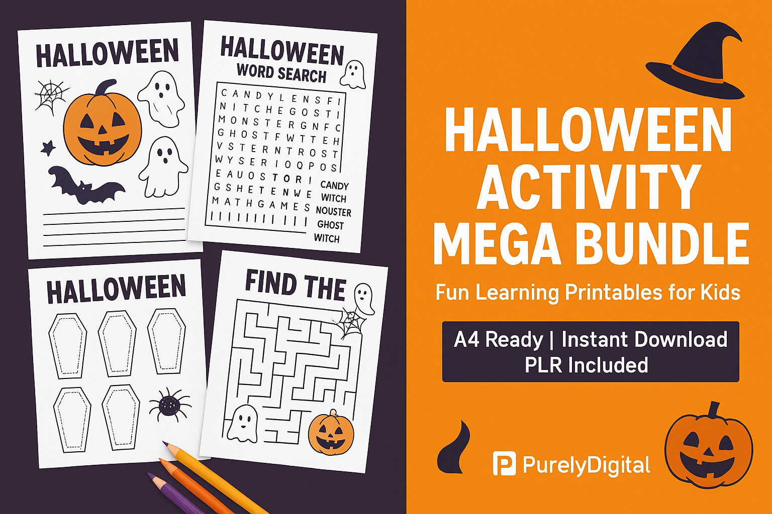 ChatGPT Image 7 oct. 2025, 14_45_40 Halloween Worksheet Bundle – 50+ Printable Kids Activities (Coloring, Games & Learning Pages) | Editable - Image 3