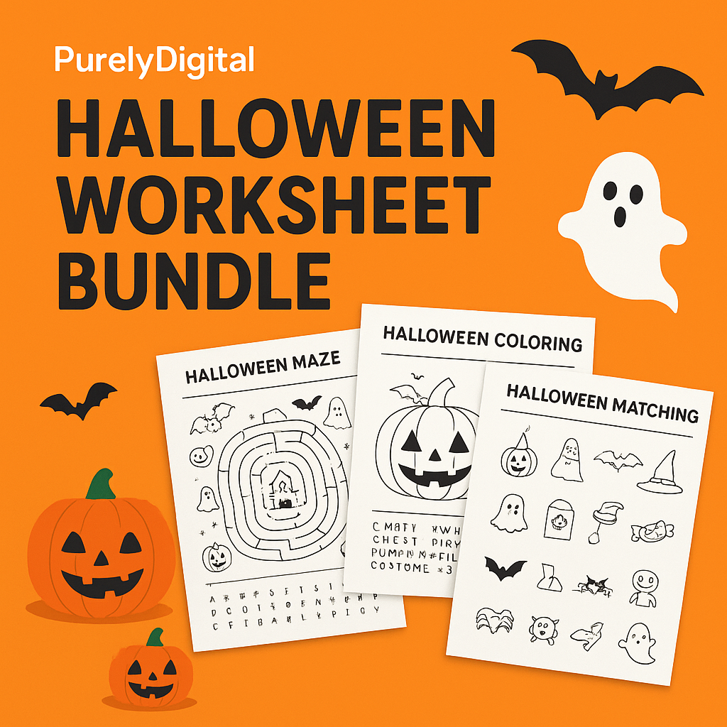 ChatGPT Image 8 oct. 2025, 02_15_25 Halloween Worksheet Bundle – 50+ Printable Kids Activities (Coloring, Games & Learning Pages) | Editable - Image 2