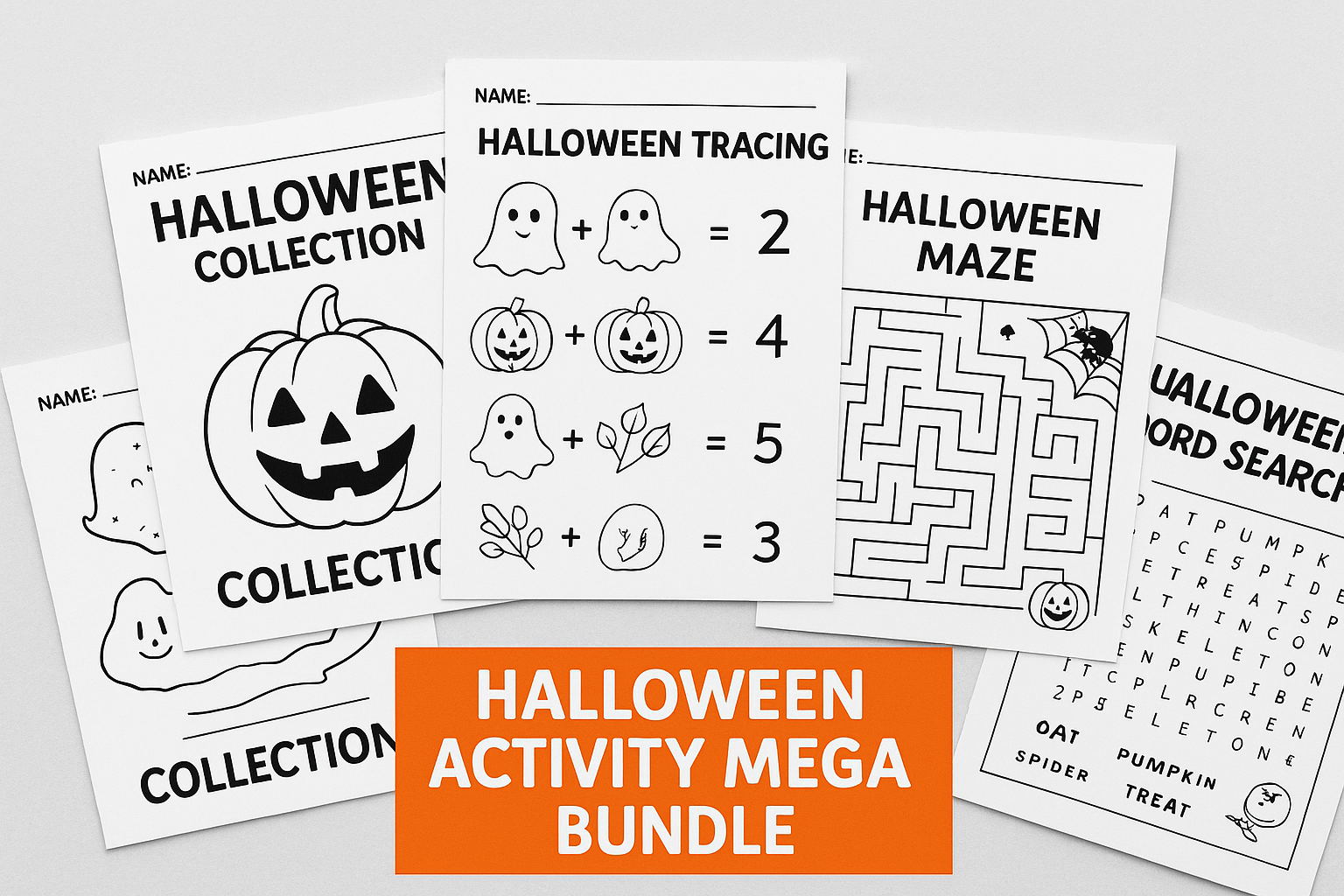 ChatGPT Image 8 oct. 2025, 02_16_05 Halloween Worksheet Bundle – 50+ Printable Kids Activities (Coloring, Games & Learning Pages) | Editable - Image 4