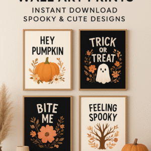 Spooky Halloween Wall Art Bundle – 20 Printable Digital Posters