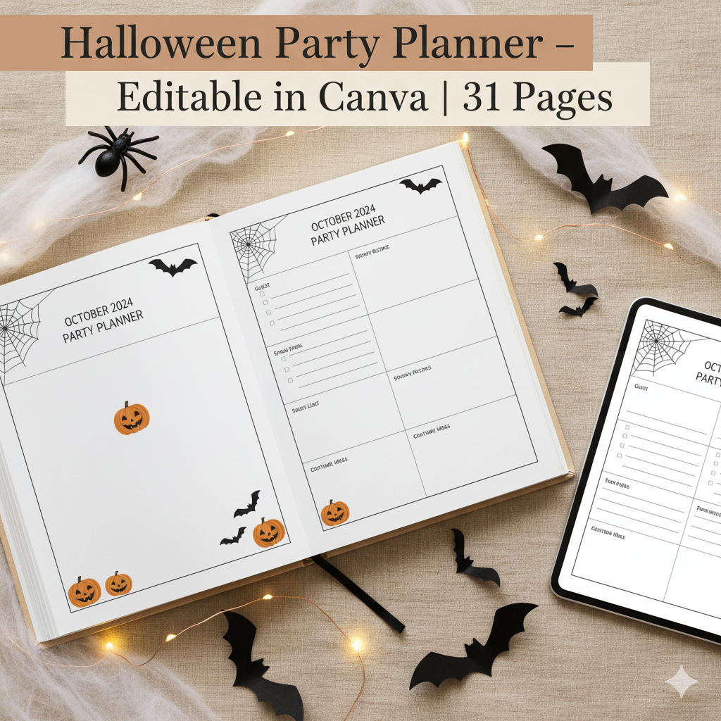 Generated Image October 15, 2025 - 2_04AM Halloween Party Planner β 31 Editable Printable Pages (Digital Download) - Image 3