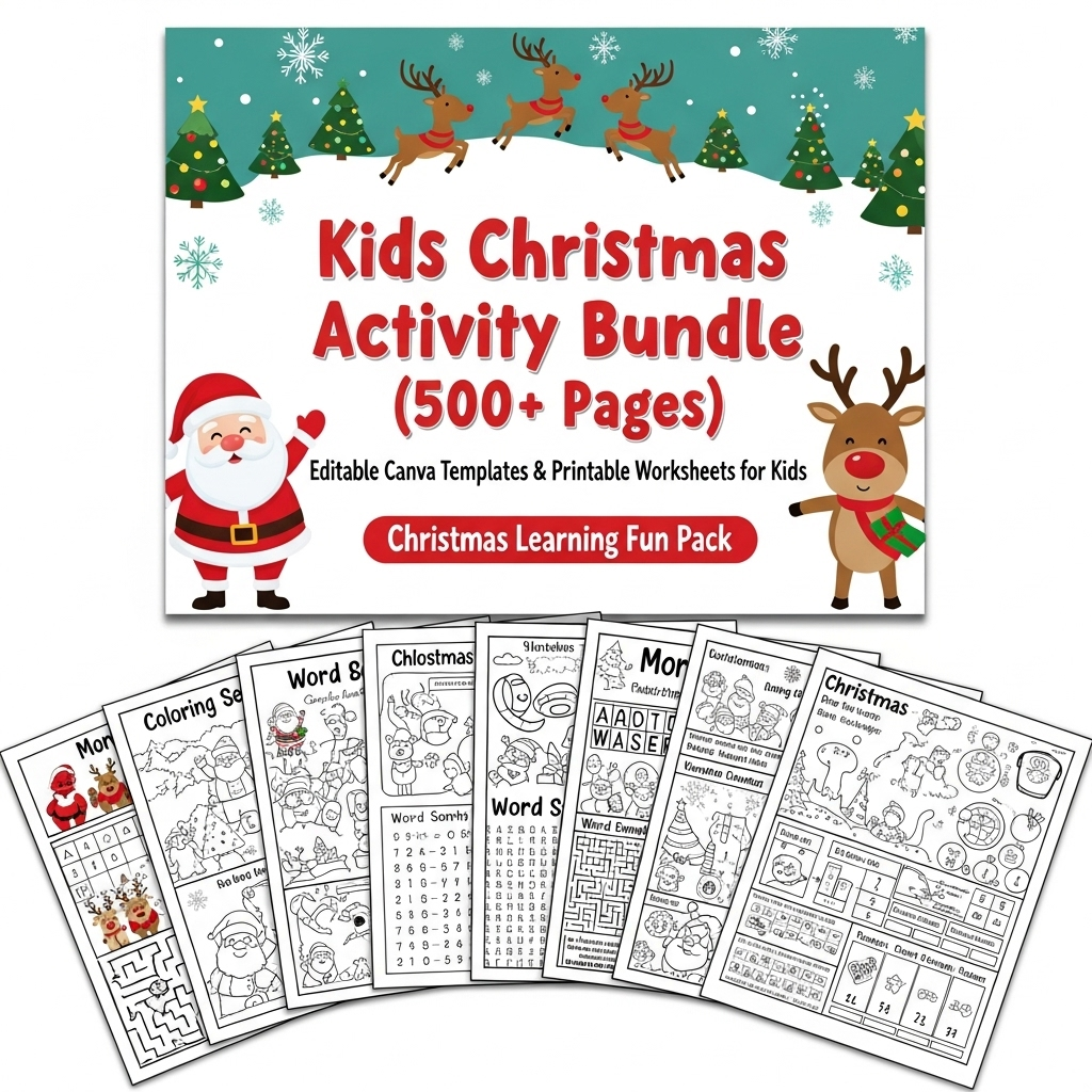 Google_AI_Studio_2025-10-10T17_20_54.456Z π
Kids Christmas Activity Bundle β 500+ Printable & Editable Canva Pages for Fun Holiday Learning - Image 2