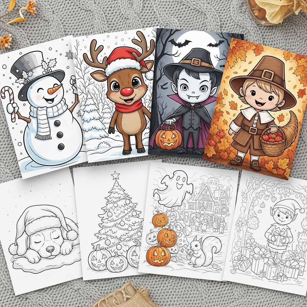 Google_AI_Studio_2025-10-13T01_00_57.088Z 44 Printable Coloring Books Bundle (520+ Pages) – Relaxing Art for Kids & Adults - Image 3