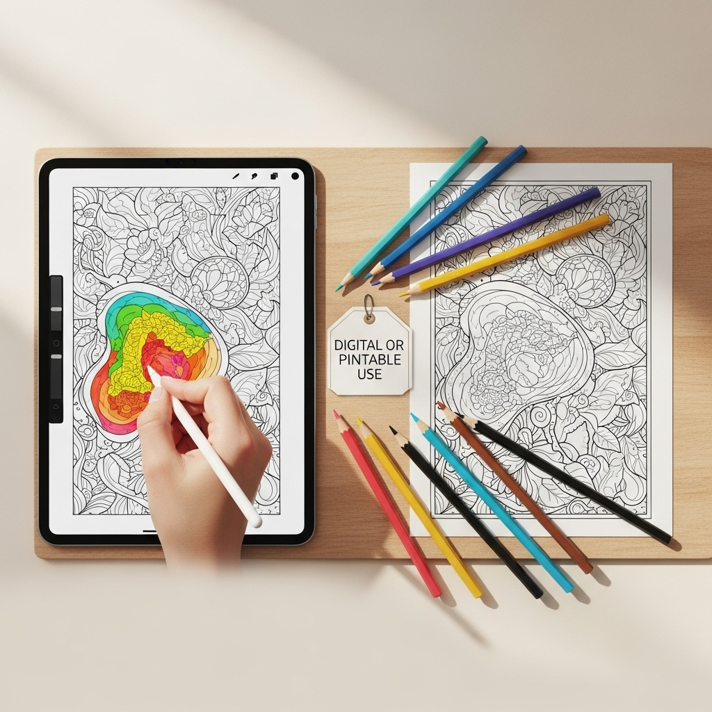 Google_AI_Studio_2025-10-13T01_04_52.878Z 44 Printable Coloring Books Bundle (520+ Pages) – Relaxing Art for Kids & Adults - Image 6