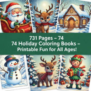 74 holiday coloring books bundle (731 pages) โ printable coloring pack for kids & adults