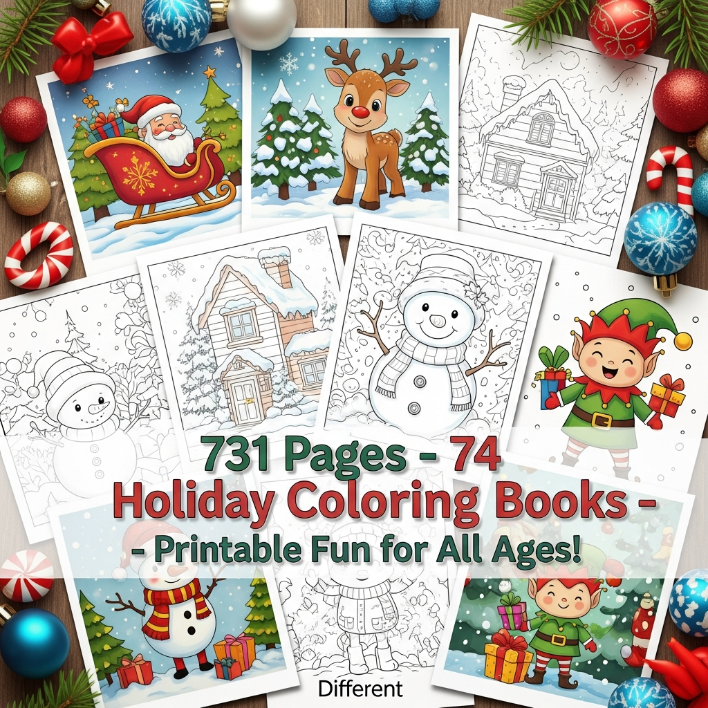 74 holiday coloring books bundle (731 pages) โ printable coloring pack for kids & adults 74 holiday coloring books bundle (731 pages) โ printable coloring pack for kids & adults