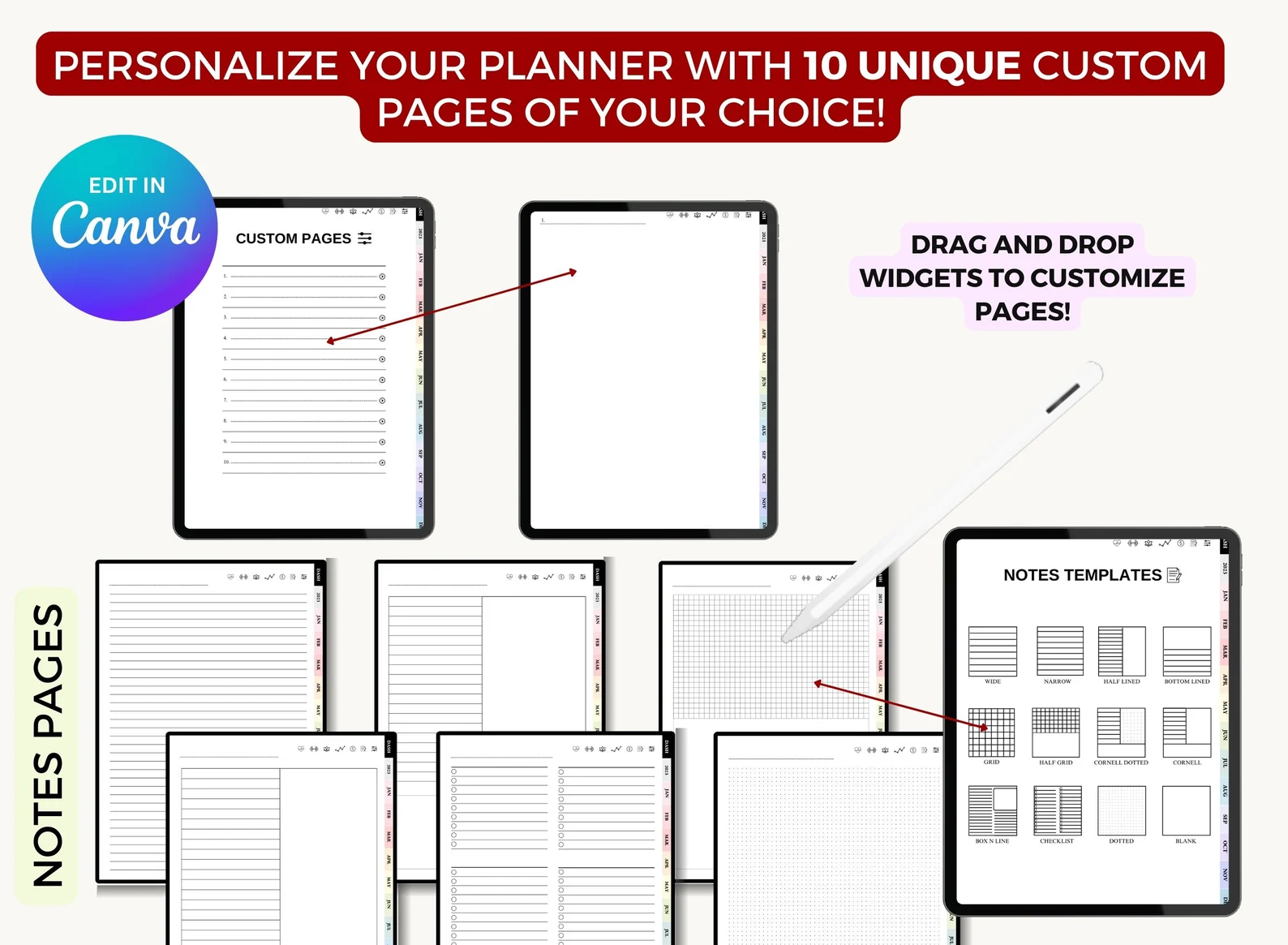 2025–2027 digital planner bundle (editable canva template + commercial use) | hyperlinked & undated versions 2025–2027 digital planner bundle (editable canva template + commercial use) | hyperlinked & undated versions