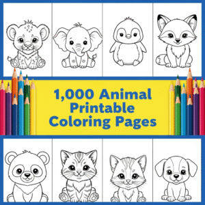 1000 animal coloring pages for kids – printable pdf bundle | toddlers & preschool coloring book