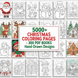 🎄 christmas coloring & activity pages bundle – 5000+ hand drawn designs (instant pdf download)