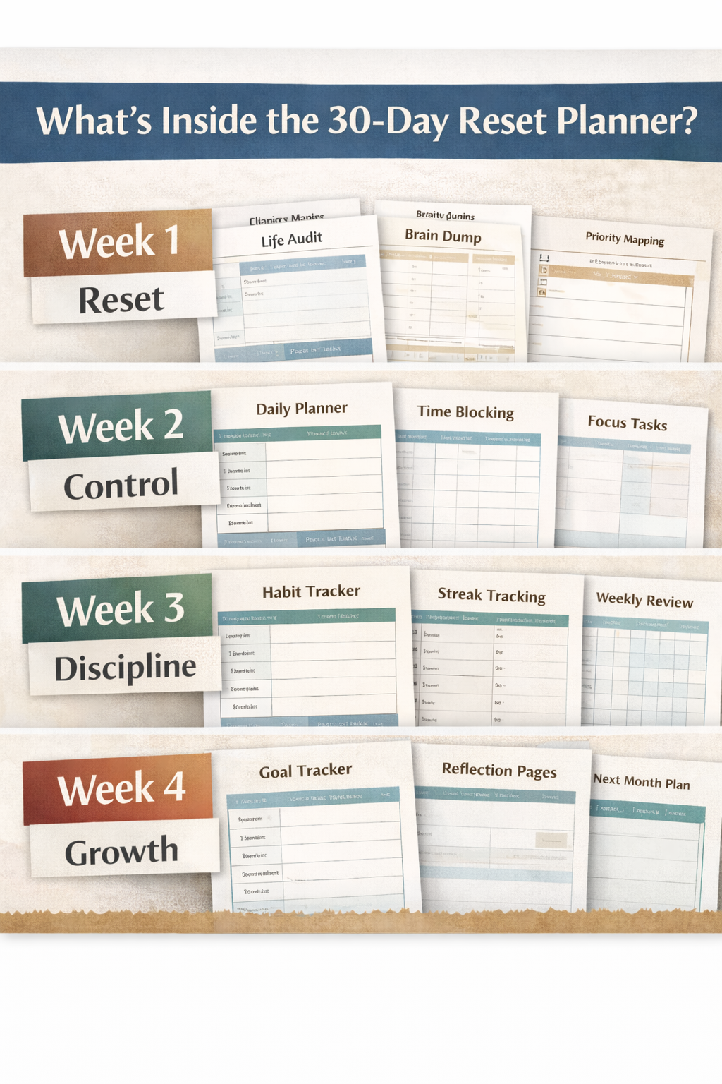30 day digital life reset planner (editable canva system) 30 day digital life reset planner (editable canva system)