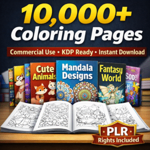 ultimate plr coloring book bundle: 10,000+ kdp interiors & pages (commercial use rights)