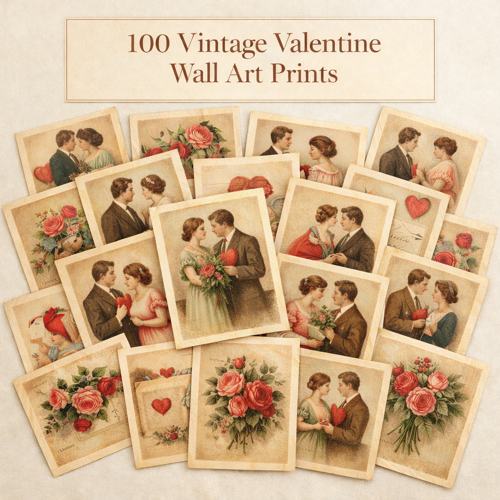 70 vintage valentine wall art printables – romantic antique love decor, instant download 70 vintage valentine wall art printables – romantic antique love decor, instant download