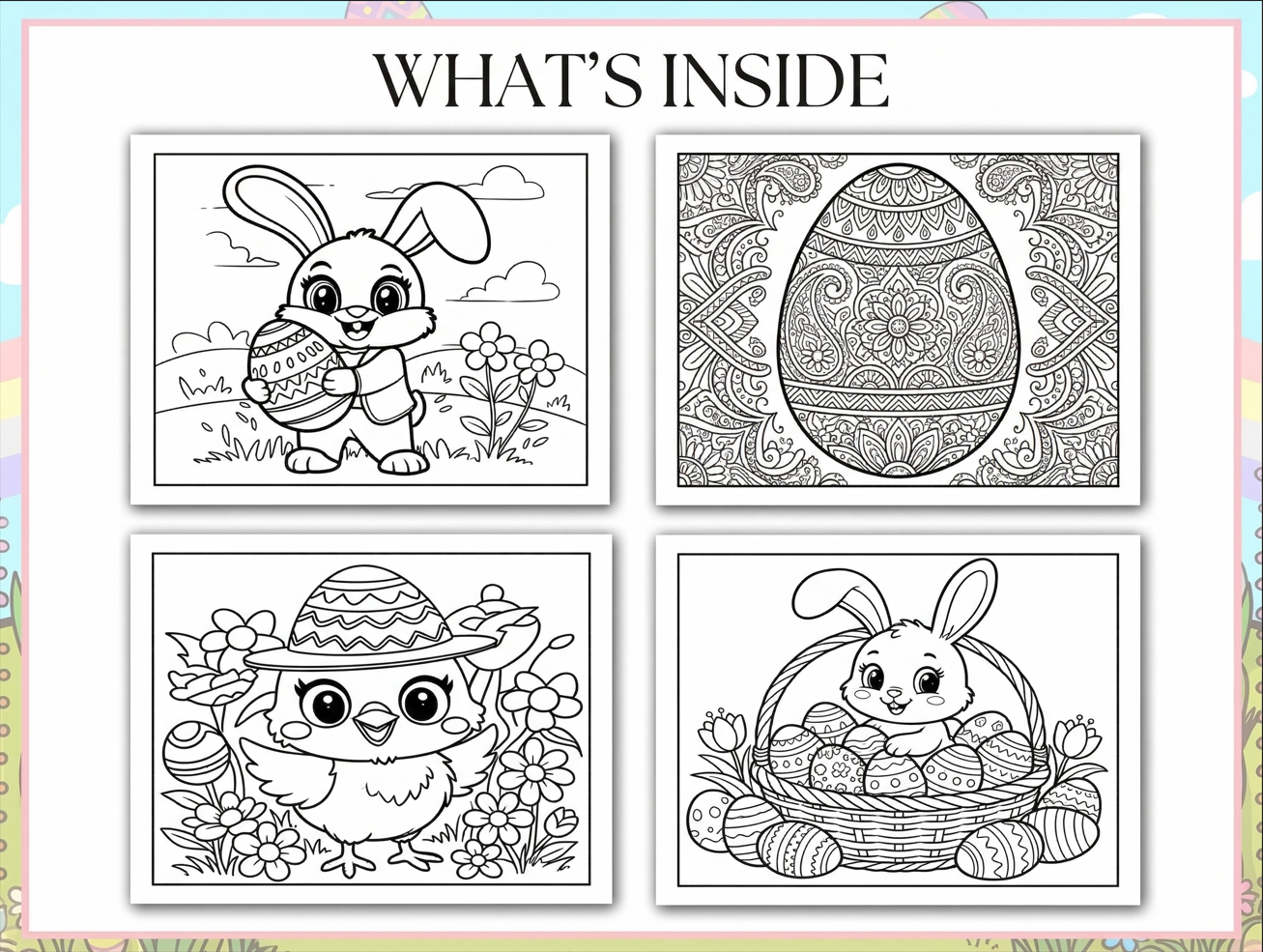 easter coloring book — fun festive pages for kids & adults | printable pdf | instant download | easter basket gift idea | plr, mrr easter coloring book — fun festive pages for kids & adults | printable pdf | instant download | easter basket gift idea | plr, mrr