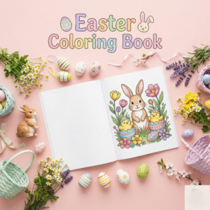 Home easter coloring book β fun festive pages for kids & adults | printable pdf | instant download | easter basket gift idea | plr, mrr
