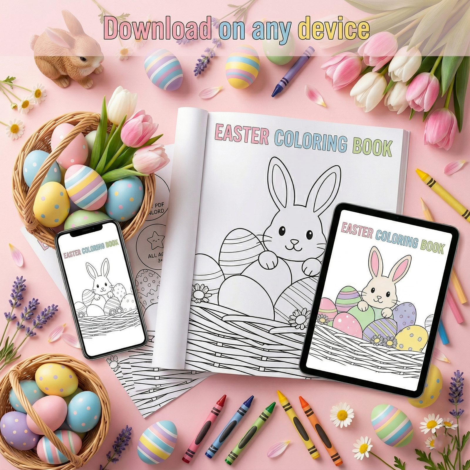 easter coloring book — fun festive pages for kids & adults | printable pdf | instant download | easter basket gift idea | plr, mrr easter coloring book — fun festive pages for kids & adults | printable pdf | instant download | easter basket gift idea | plr, mrr