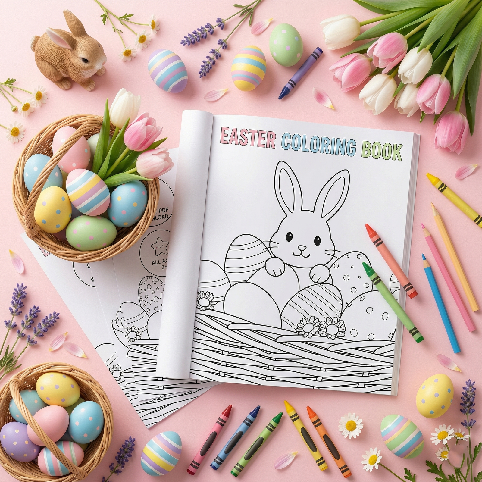 easter coloring book — fun festive pages for kids & adults | printable pdf | instant download | easter basket gift idea | plr, mrr easter coloring book — fun festive pages for kids & adults | printable pdf | instant download | easter basket gift idea | plr, mrr