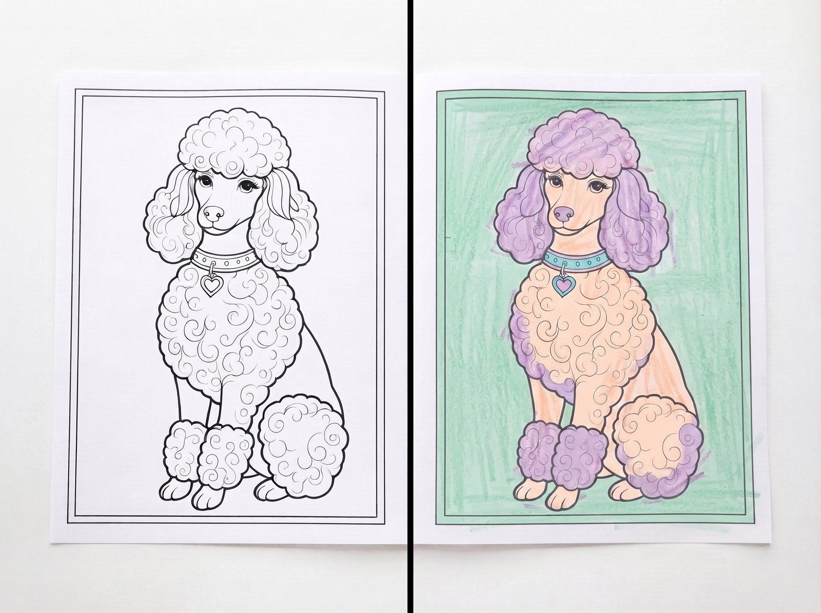 100 dog coloring pages printable pdf | cute dog breeds coloring book for kids & adults | instant download
